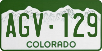 CO license plate AGV129
