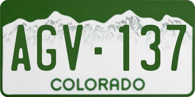 CO license plate AGV137
