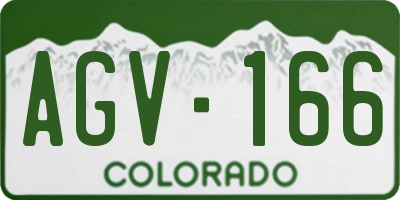 CO license plate AGV166