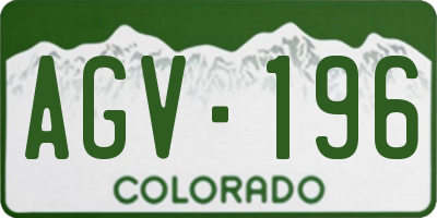 CO license plate AGV196