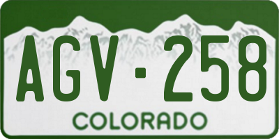 CO license plate AGV258