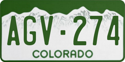 CO license plate AGV274