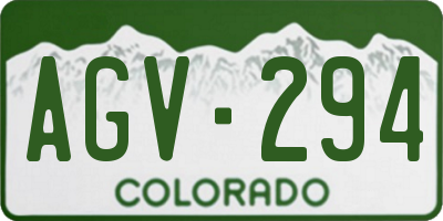 CO license plate AGV294