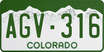 CO license plate AGV316
