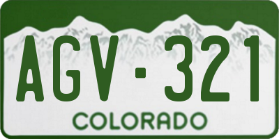 CO license plate AGV321