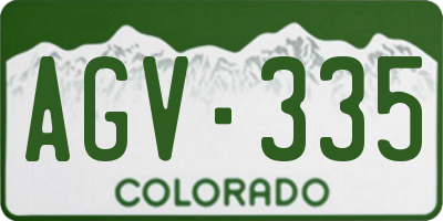 CO license plate AGV335