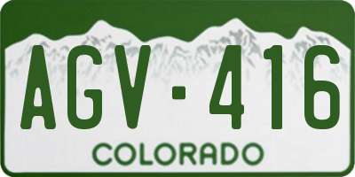 CO license plate AGV416