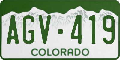 CO license plate AGV419