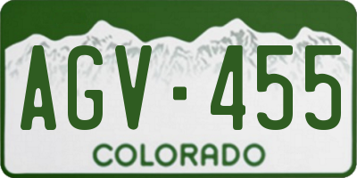 CO license plate AGV455