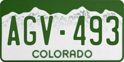 CO license plate AGV493