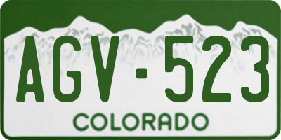 CO license plate AGV523