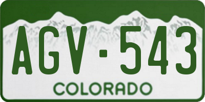 CO license plate AGV543