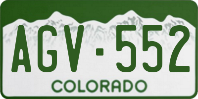 CO license plate AGV552