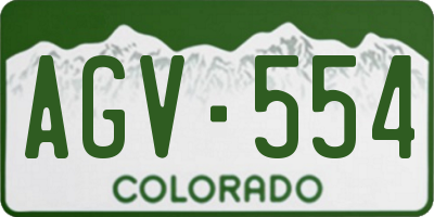 CO license plate AGV554