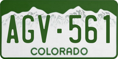 CO license plate AGV561