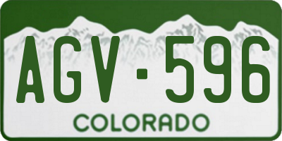 CO license plate AGV596