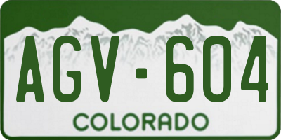 CO license plate AGV604