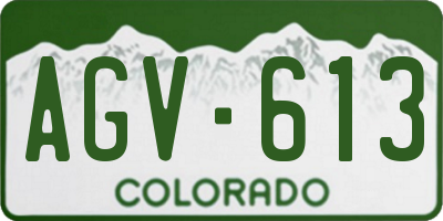 CO license plate AGV613