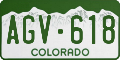 CO license plate AGV618