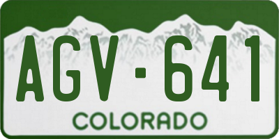 CO license plate AGV641