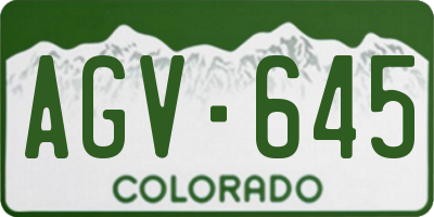 CO license plate AGV645