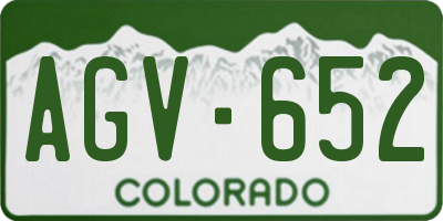 CO license plate AGV652