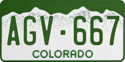 CO license plate AGV667