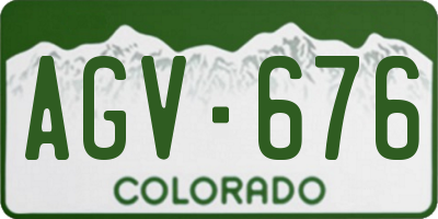 CO license plate AGV676