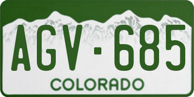 CO license plate AGV685