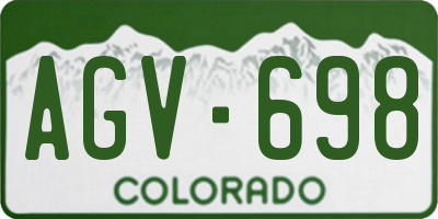 CO license plate AGV698