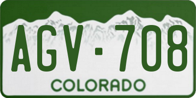 CO license plate AGV708