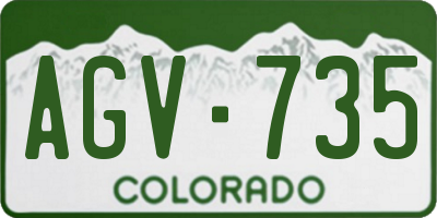 CO license plate AGV735