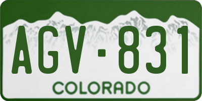 CO license plate AGV831