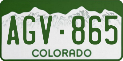 CO license plate AGV865