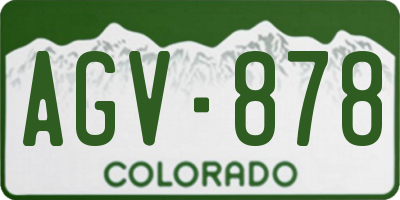 CO license plate AGV878