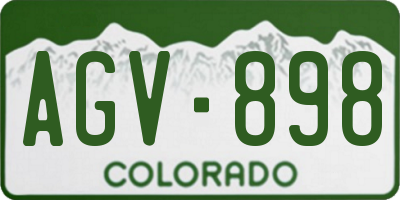 CO license plate AGV898