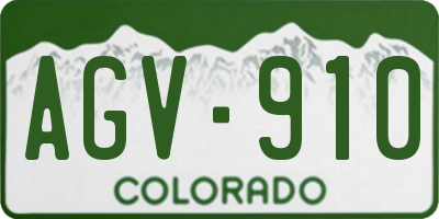 CO license plate AGV910