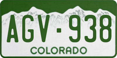 CO license plate AGV938