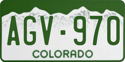CO license plate AGV970