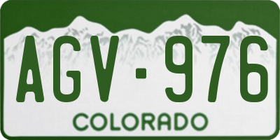 CO license plate AGV976