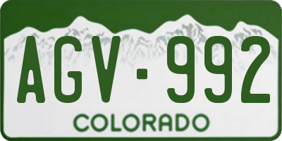 CO license plate AGV992