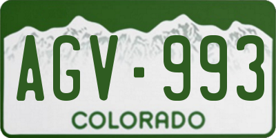 CO license plate AGV993