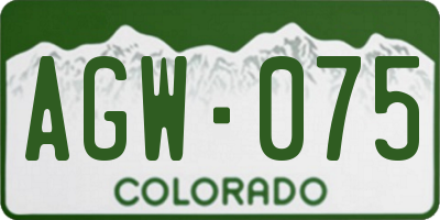 CO license plate AGW075