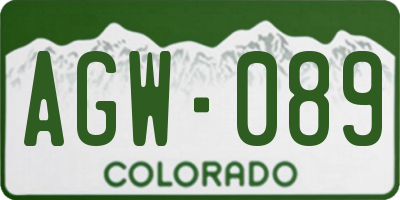 CO license plate AGW089