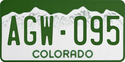CO license plate AGW095