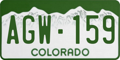 CO license plate AGW159