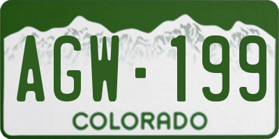 CO license plate AGW199