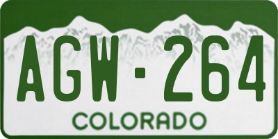 CO license plate AGW264