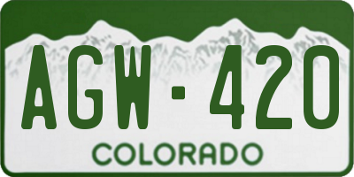 CO license plate AGW420