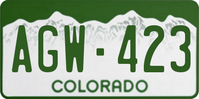 CO license plate AGW423